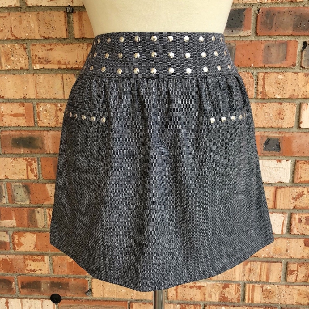 Candie's Juniors 3 Gray Mini Skirt Studded